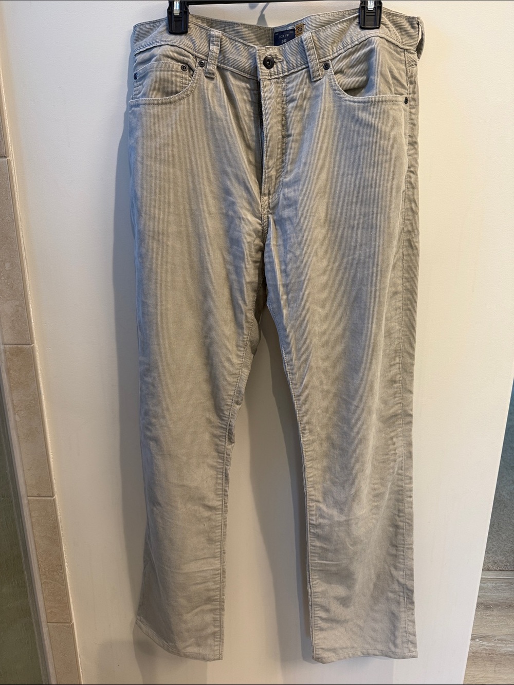 J. Crew Straight-Leg Jeans in Light Gray corduroy